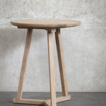 Tripod Small Round Side Table, Oak