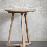 Tripod Small Round Side Table, Oak
