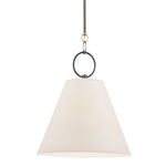 Columbia Pendant Light in Distressed Bronze, Large White Cliff Studio Pendant