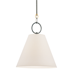 Columbia Pendant Light in Distressed Bronze, Large White Cliff Studio Pendant