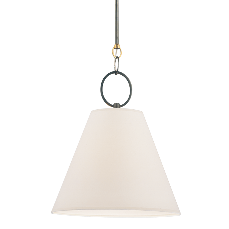 Columbia Pendant Light in Distressed Bronze, Large White Cliff Studio Pendant