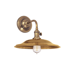 Heirloom Wall Sconce in Aged Brass, Smooth White Cliff Studio Wall Lighting