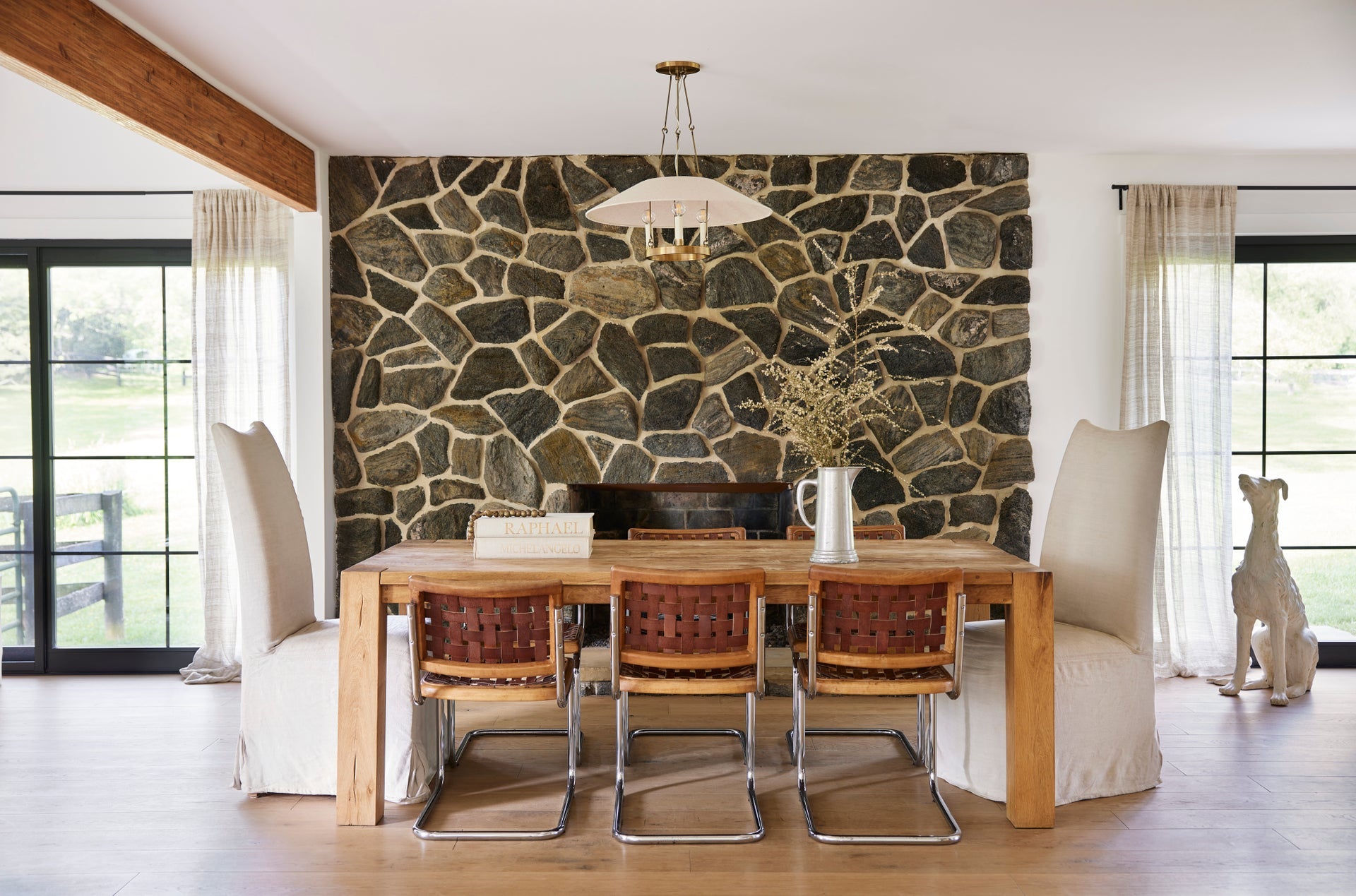 Des Peres Chandelier in Patina Brass