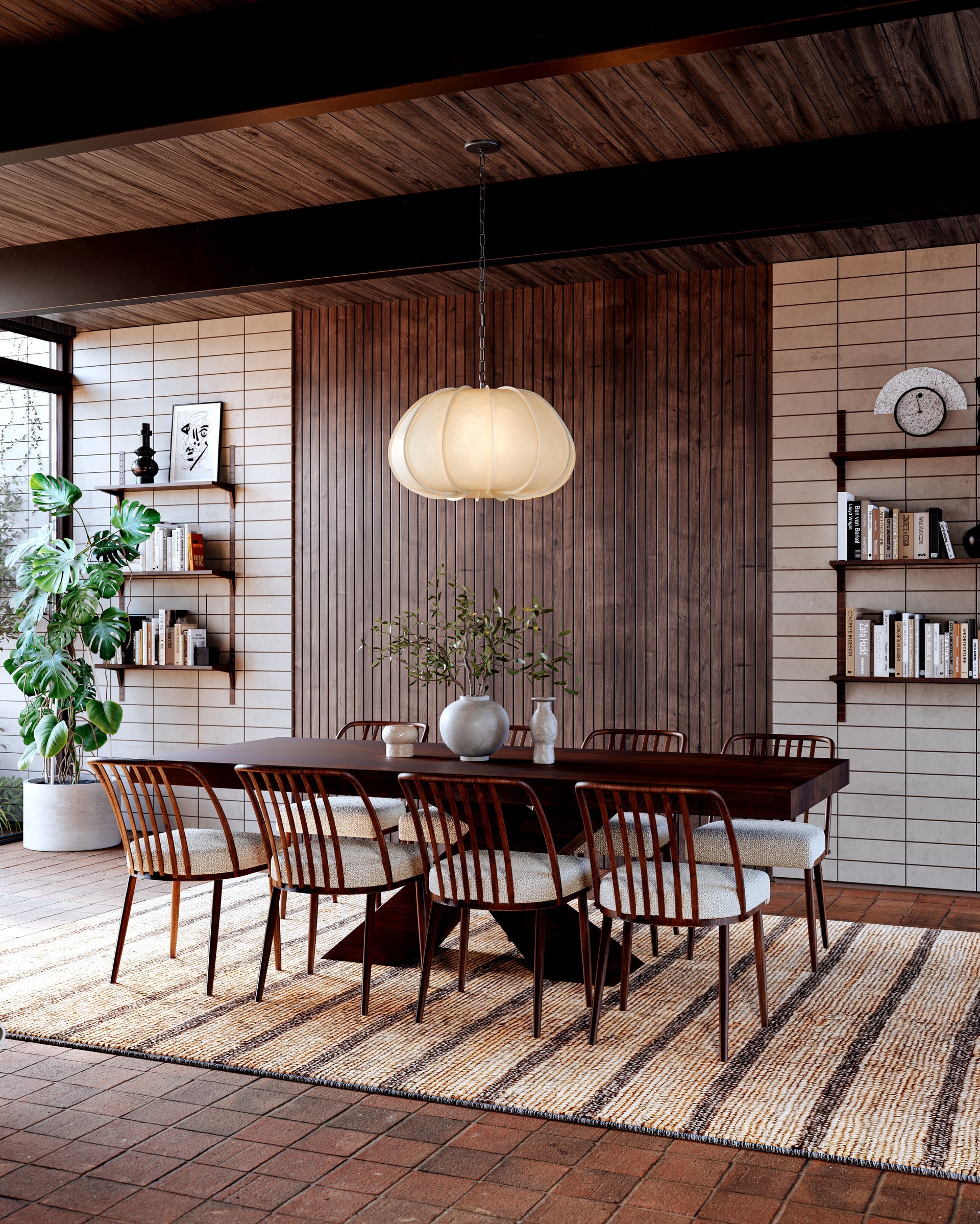 Huxley Pendant Light, Large White Cliff Studio Pendant