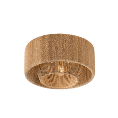 Cam Rattan Flush Mount Light White Cliff Studio Flush Mount