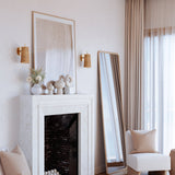 Delran Rattan and Brass Wall Sconce