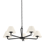 Brooke Chandelier in Black Iron, Small White Cliff Studio Chandelier