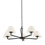 Brooke Chandelier in Black Iron, Small White Cliff Studio Chandelier