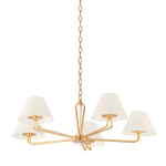 Brooke Chandelier in Vintage Gold Leaf, Small White Cliff Studio Chandelier