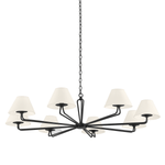 Brooke Chandelier in Black Iron, Large White Cliff Studio Chandelier