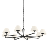 Brooke Chandelier in Black Iron, Large White Cliff Studio Chandelier
