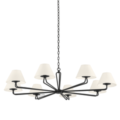 Brooke Chandelier in Black Iron, Large White Cliff Studio Chandelier