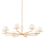 Brooke Chandelier in Vintage Gold Leaf, Large White Cliff Studio Chandelier