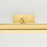 Weldon Picture Light in Aged Brass, Small White Cliff Studio Wall Lighting