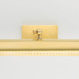 Weldon Picture Light in Aged Brass, Small White Cliff Studio Wall Lighting