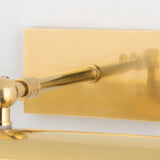 Weldon Picture Light in Aged Brass, Small White Cliff Studio Wall Lighting