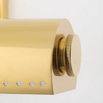 Weldon Picture Light in Aged Brass, Small White Cliff Studio Wall Lighting