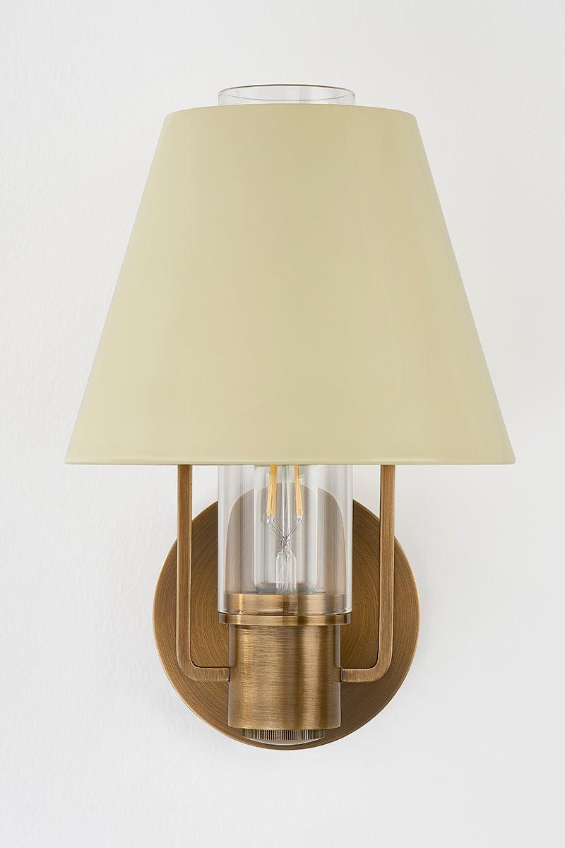 Cassette Wall Sconce in Patina Brass