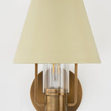 Cassette Wall Sconce in Patina Brass