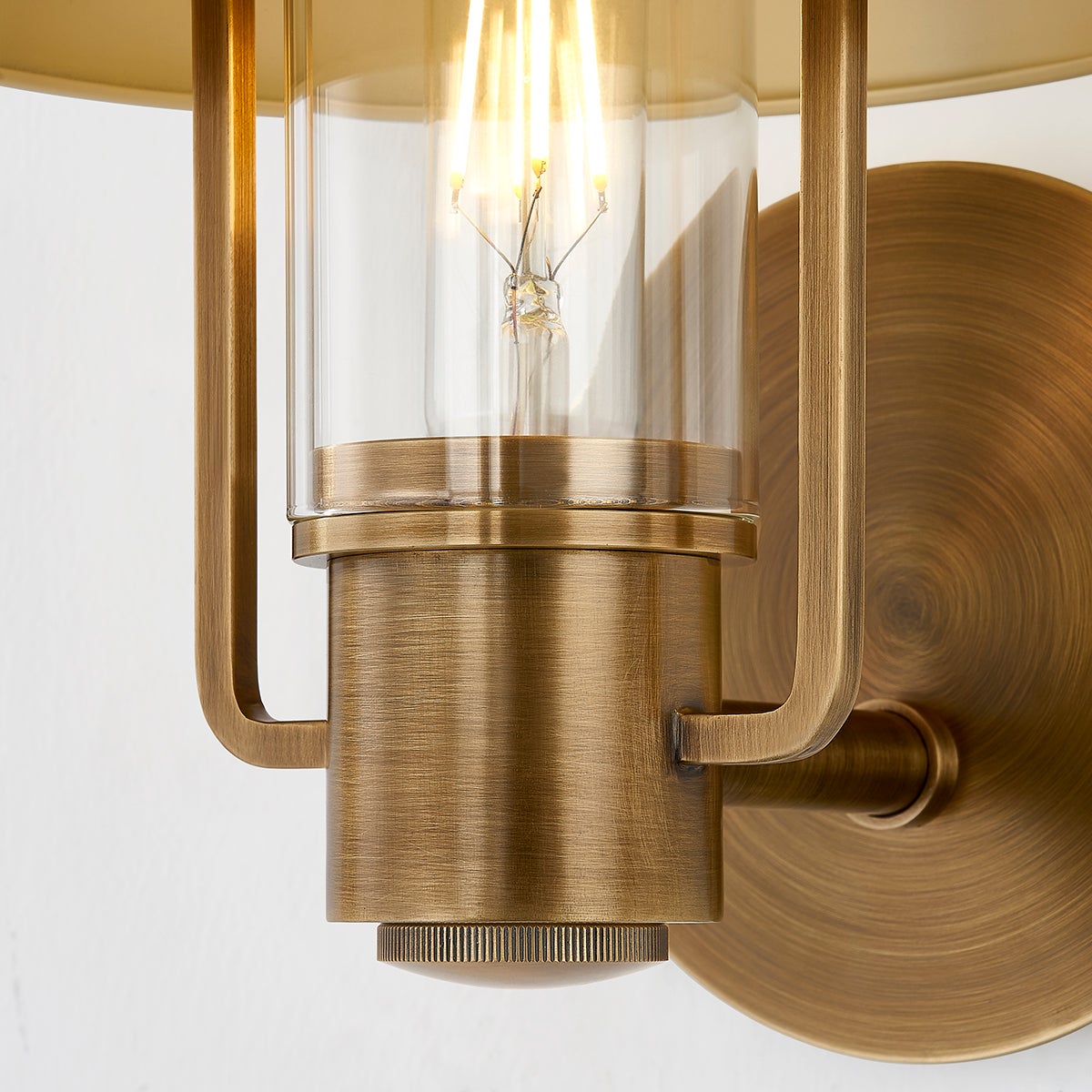 Cassette Wall Sconce in Patina Brass