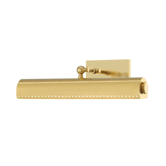 Weldon Picture Light in Aged Brass, Small White Cliff Studio Wall Lighting