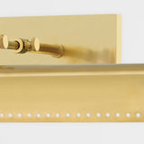 Weldon Picture Light in Aged Brass, Small White Cliff Studio Wall Lighting