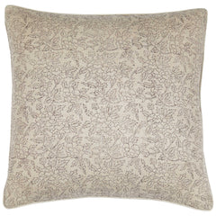 Marisa Floral Block Print Throw Pillow Cover, Noir on Natural White Cliff Studio Floral Pillows