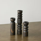 Abstract Wooden Tealight Totem Candle Holder White Cliff Studio Candles and Candle Accessories