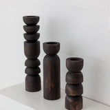 Abstract Wooden Tealight Totem Candle Holder White Cliff Studio Candles and Candle Accessories