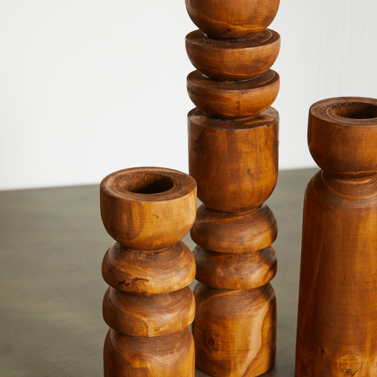 Abstract Wooden Tealight Totem Candle Holder White Cliff Studio Candles and Candle Accessories