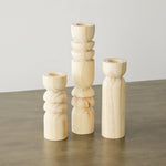 Abstract Wooden Tealight Totem Candle Holder White Cliff Studio Candles and Candle Accessories