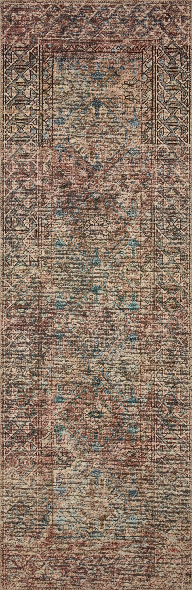 Amber Lewis x Loloi Billie Aqua / Rust Rug