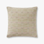 Amber Lewis x Loloi Cypress Pal0005 Ivory / Beige 22'' x 22'' Cover Only Pillow White Cliff Studio Patterned Pillows