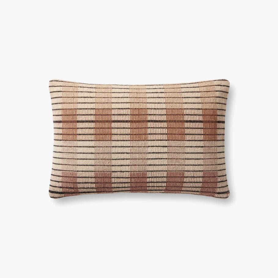 Amber Lewis x Loloi Ivory / Brown 13'' x 21'' Cover Only Pillow