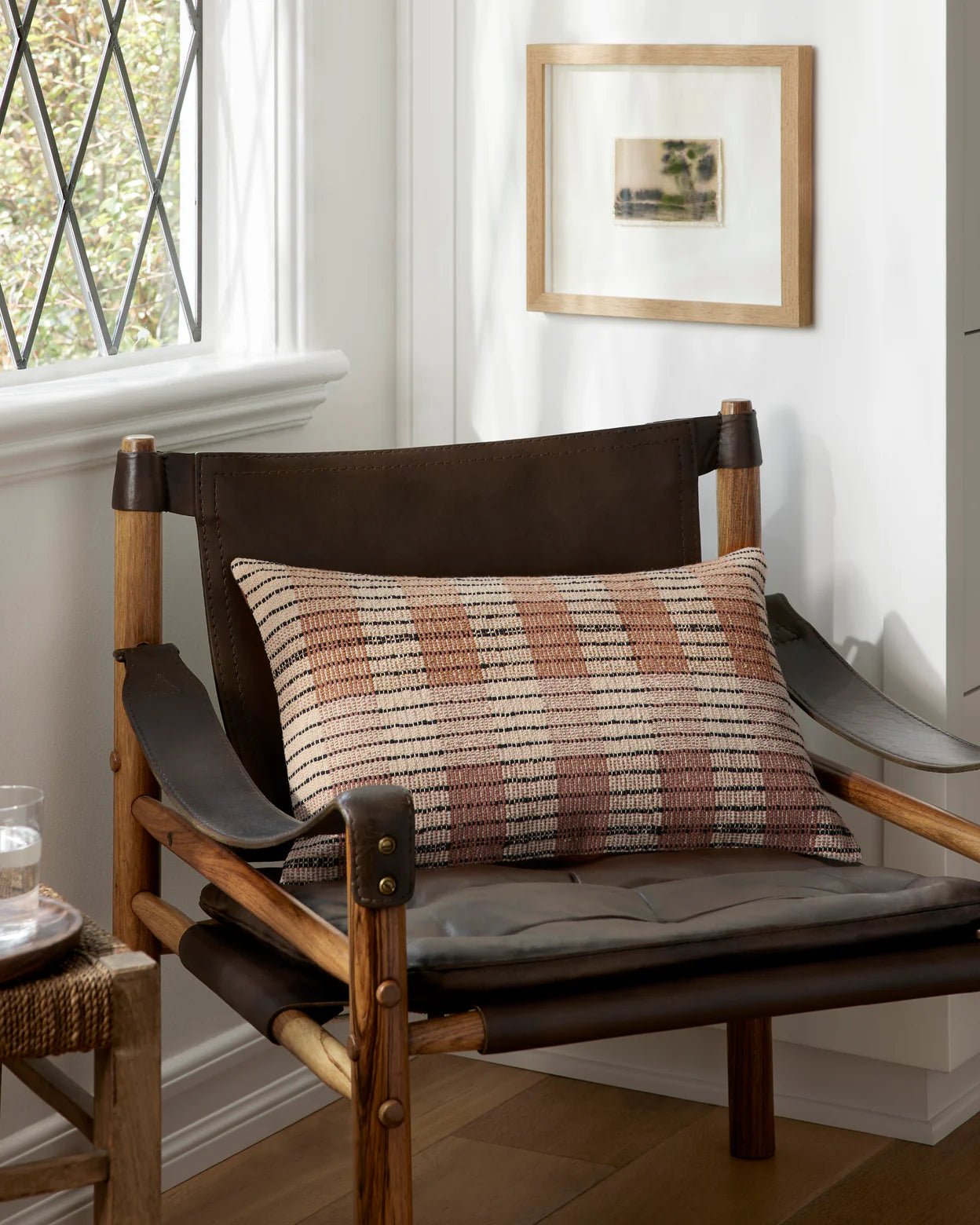 Amber Lewis x Loloi Ivory / Brown 13'' x 21'' Cover Only Pillow