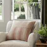 Amber Lewis x Loloi MARIN PAL0002 Natural / Rust 22'' x 22'' Cover Only Pillow White Cliff Studio Patterned Pillows