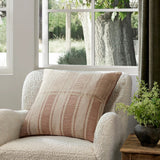 Amber Lewis x Loloi MARIN PAL0002 Natural / Rust 22'' x 22'' Cover Only Pillow White Cliff Studio Patterned Pillows