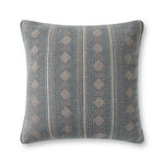 Amber Lewis x Loloi PAL0007 Denim 22" x 22" Cover Only Pillow White Cliff Studio Patterned Pillows