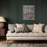 Amber Lewis x Loloi PAL0007 Denim 22" x 22" Cover Only Pillow White Cliff Studio Patterned Pillows