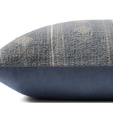 Amber Lewis x Loloi PAL0007 Denim 22" x 22" Cover Only Pillow White Cliff Studio Patterned Pillows