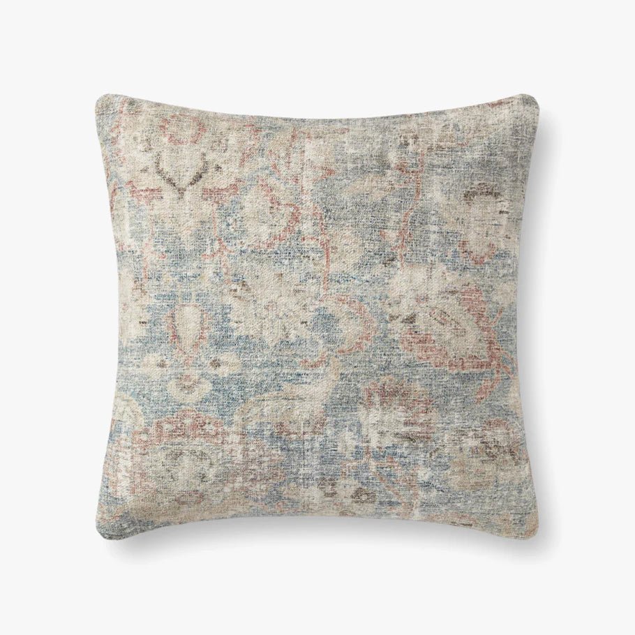 Amber Lewis x Loloi PAL0015 Sky / Natural 22" x 22" Cover Only Pillow