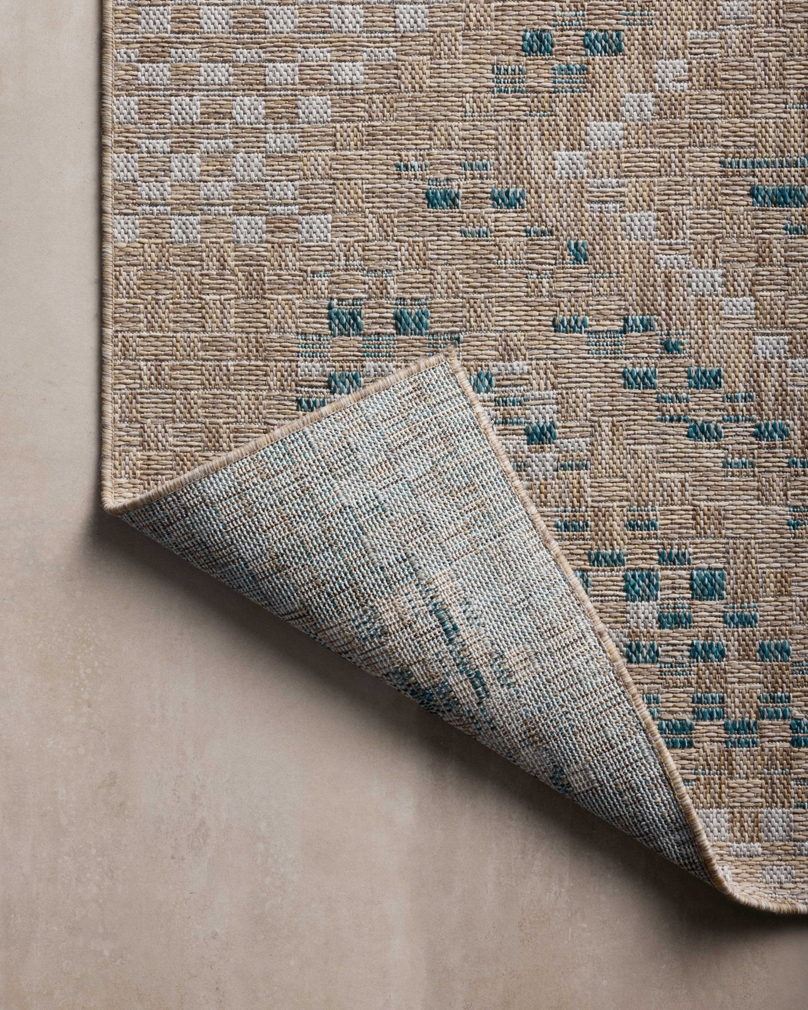 Amber Lewis x Loloi Topanga Natural / Aqua Rug