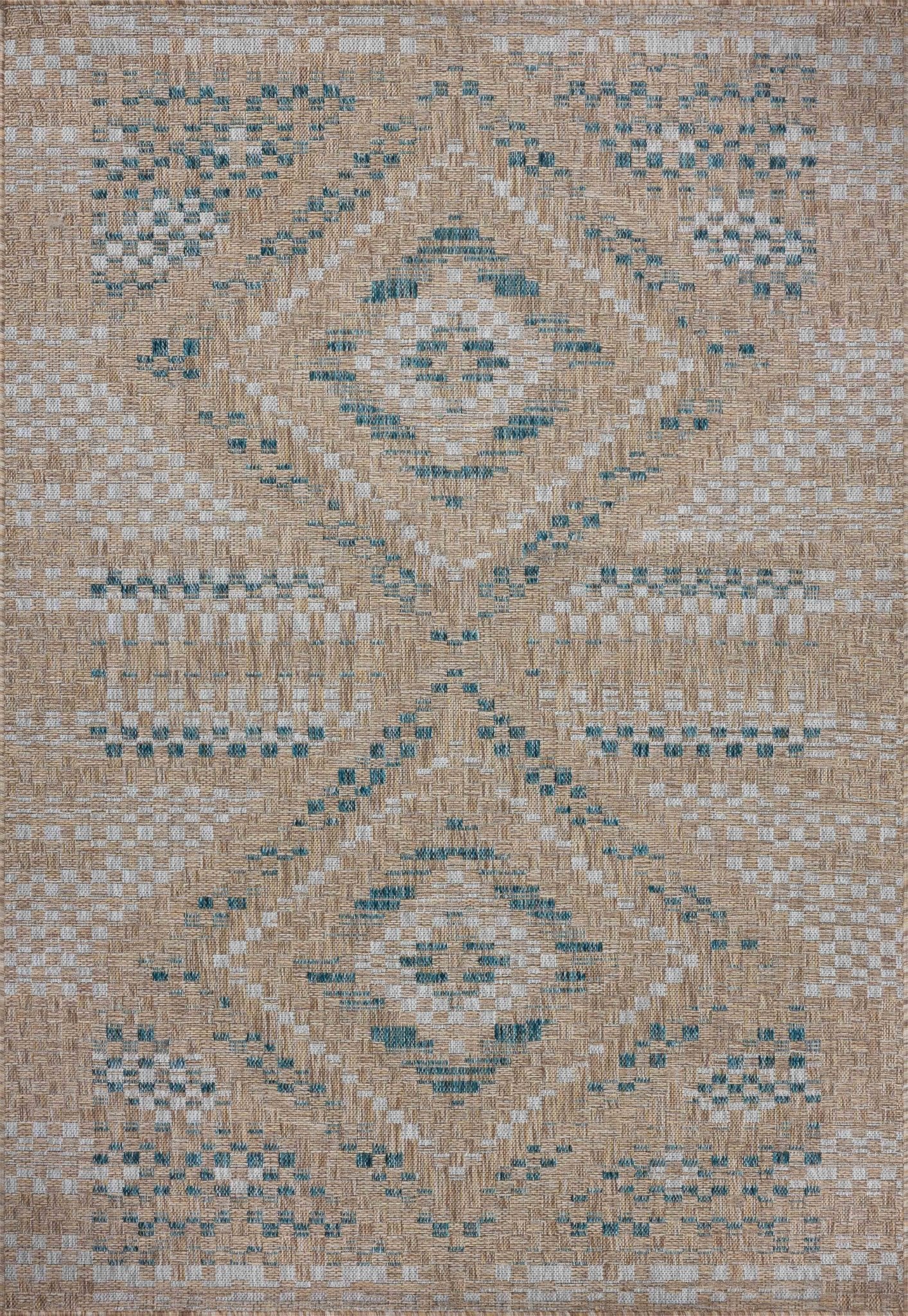 Amber Lewis x Loloi Topanga Natural / Aqua Rug