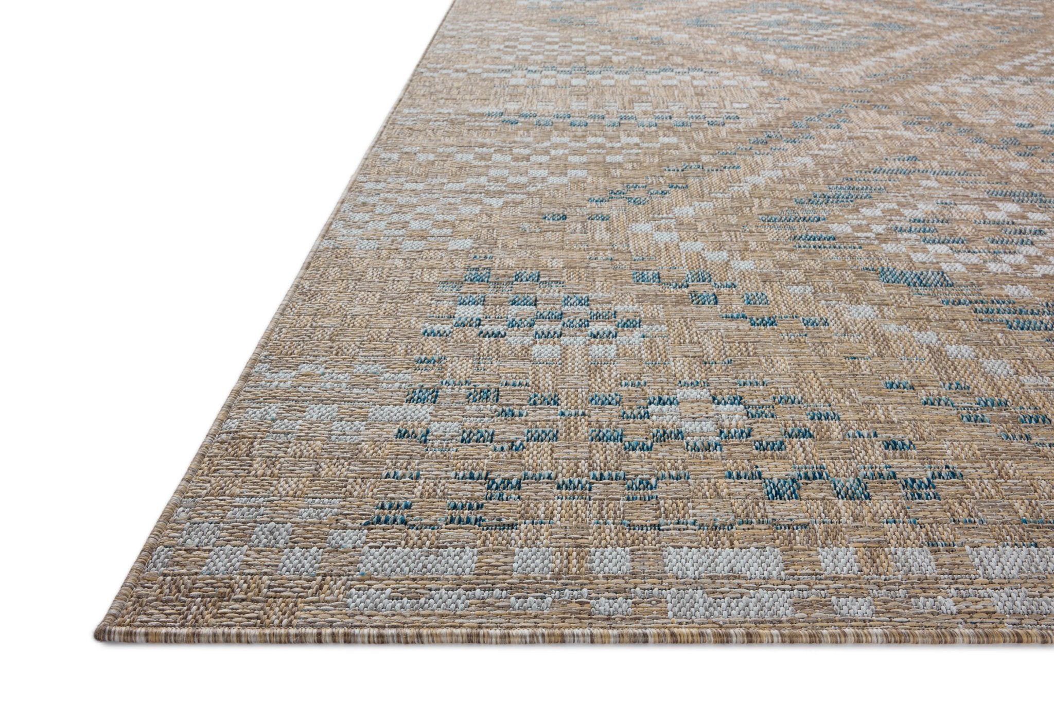 Amber Lewis x Loloi Topanga Natural / Aqua Rug