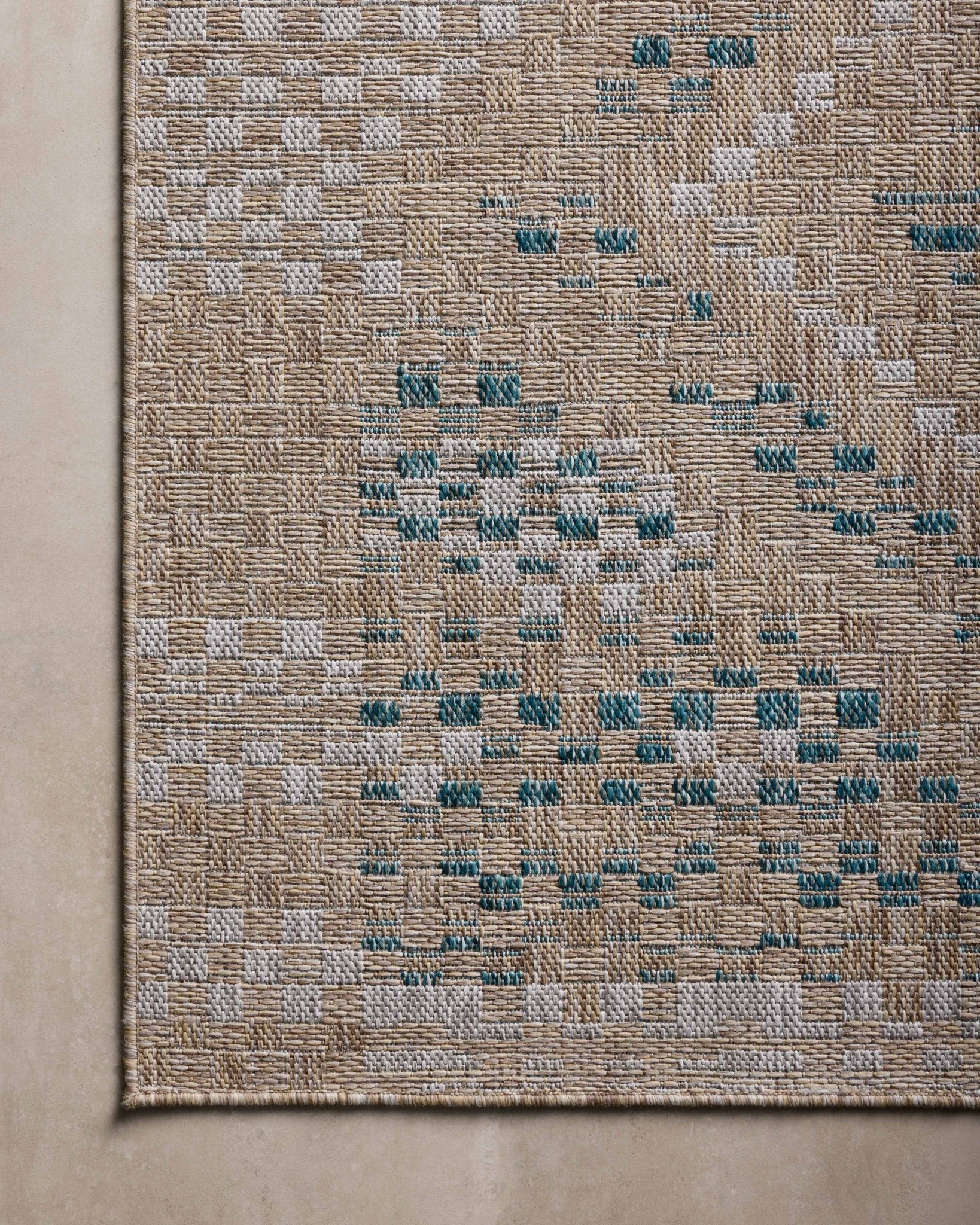 Amber Lewis x Loloi Topanga Natural / Aqua Rug