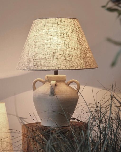 Ava Table Lamp - Cream Vase Design 17.7" Modern Lighting