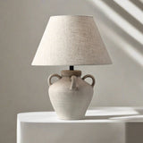 Ava Table Lamp - Cream Vase Design 17.7" Modern Lighting White Cliff Studio Table Lamp