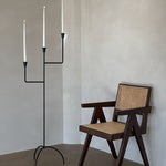 Bardot Hammered Iron Floor Candelabra - 56" Tall Tiered Candleholder White Cliff Studio Candles and Candle Accessories