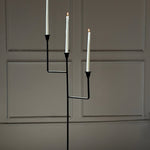 Bardot Hammered Iron Floor Candelabra - 56" Tall Tiered Candleholder White Cliff Studio Candles and Candle Accessories