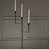 Bardot Hammered Iron Floor Candelabra - 56" Tall Tiered Candleholder White Cliff Studio Candles and Candle Accessories